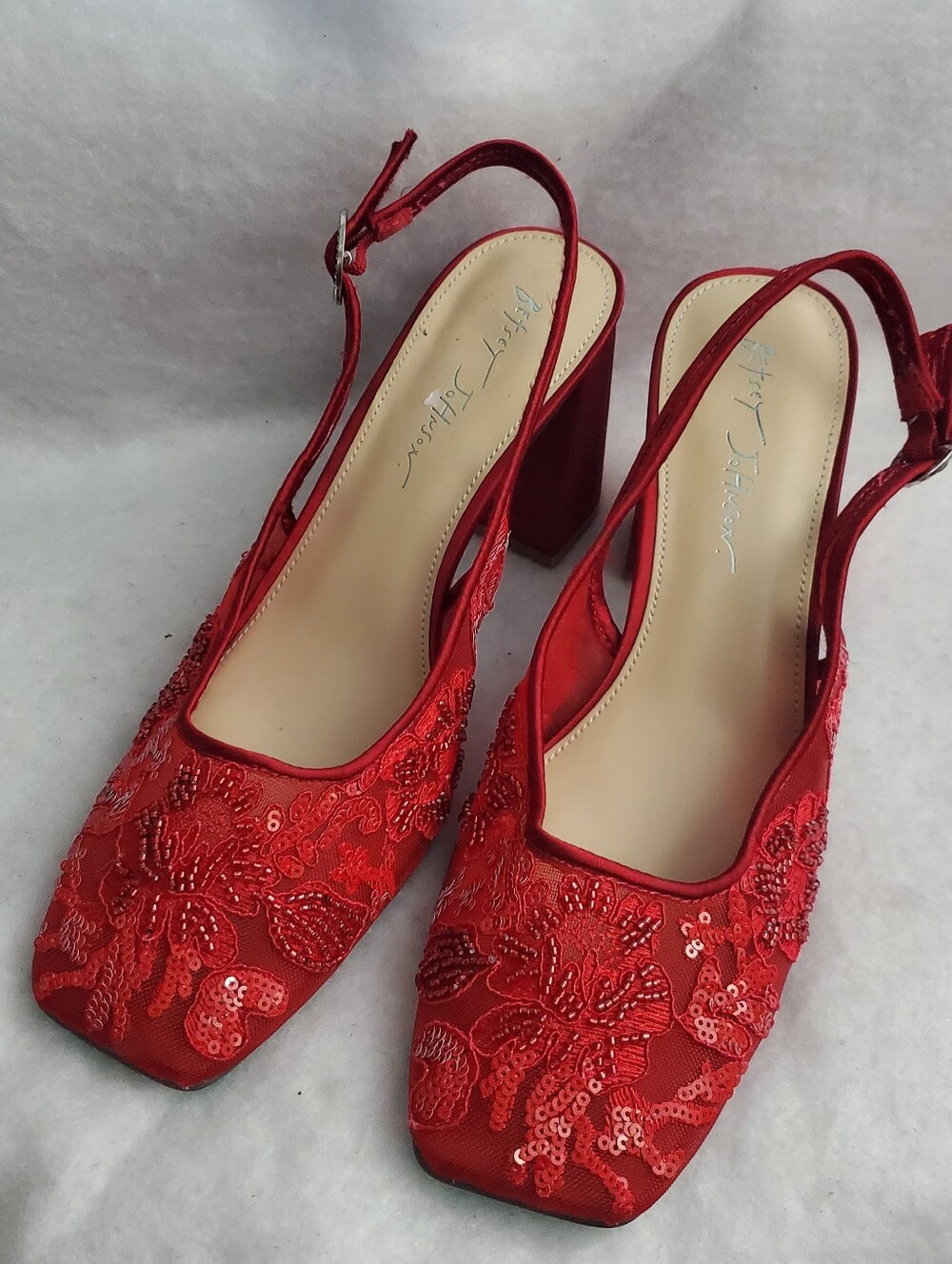 Betsey Johnson Ninah Mesh Embellished Slingback Pumps - Picture 2 of 11